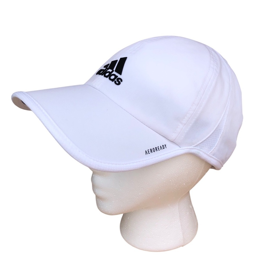 Adidas Unisex White Black Logo Aeroready Adjustable Athletic Cap Hat
